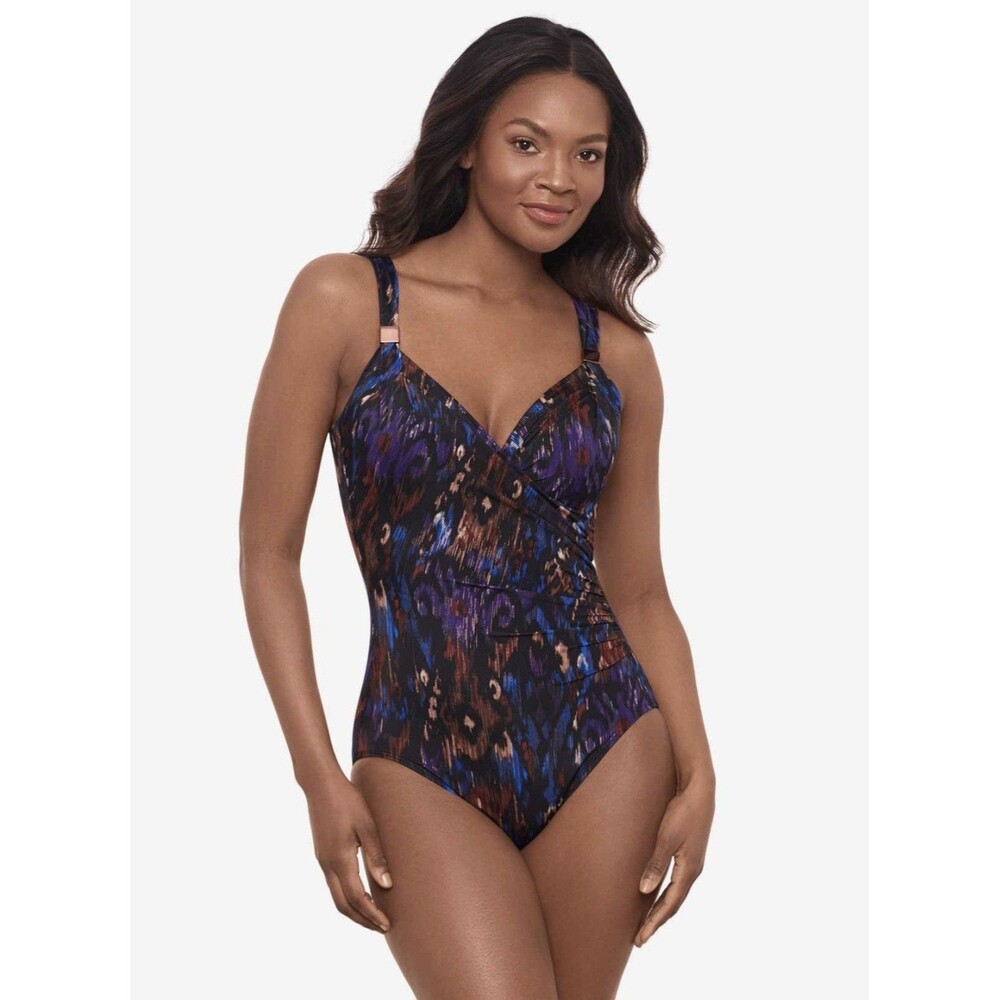 Miraclesuit 8 Tapiz Siren One Piece Swimsuit Underwire Tummy Control Black NWT